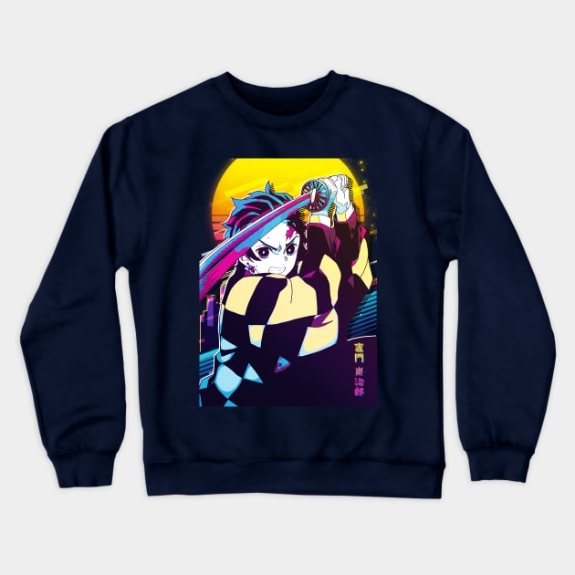 Demon Slayer Tanjiro Crewneck Sweatshirt by 80sRetro